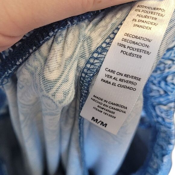 FN Flora Nikrooz Blue Geo Print Pajama Pants Women's Size M - Picture 6 of 6